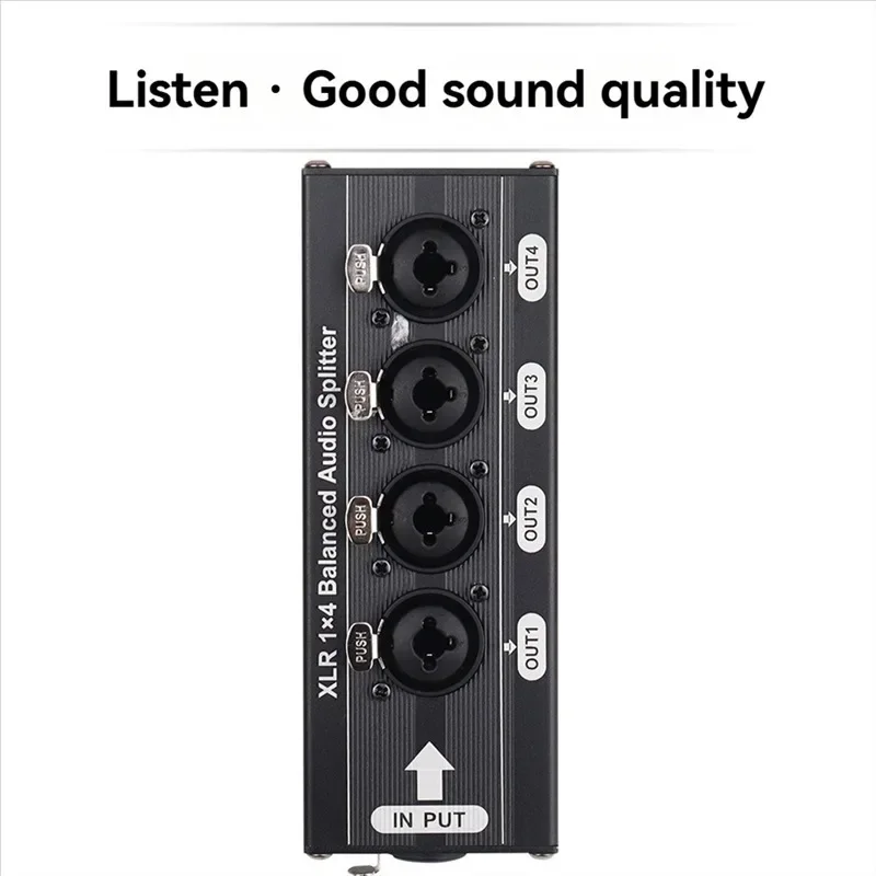 A32T-1X4 XLR 밸런스드 오디오 분배기 박스 6.5 XLR 1입력 4출력 4입력 1출력 양방향 신호 분배기