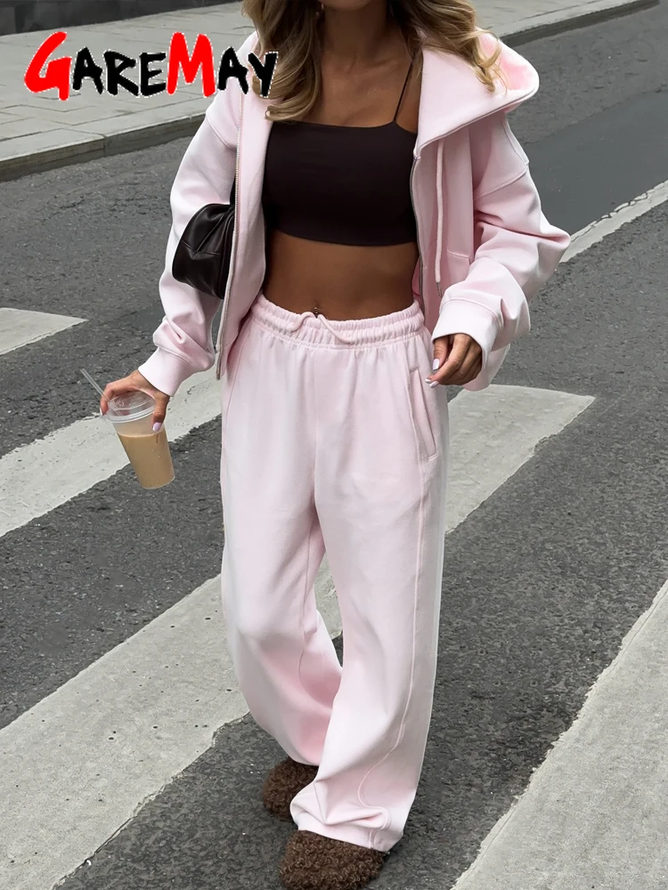 Beautiful Women's Tracksuits with A Zipper and A Hood Trousers Pink Two Piece Set Women Blue Classic Pant Sports Suit for Spring 3