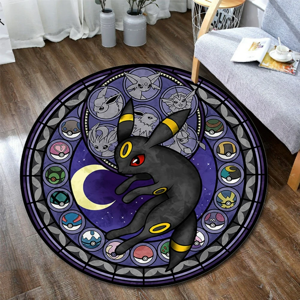 Pokemon Sylveon Round Rug - Elegant Floor Mat for Living Room and Gaming Chair Decor
