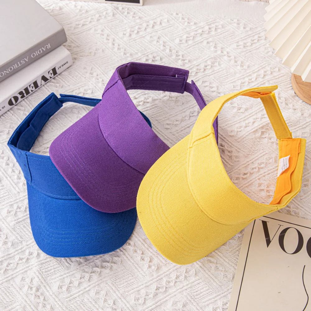 Baseball Cap Summer Hats For Girls Boys Children Casual Empty Top Sun Visor Tennis Cap Solid Sunscreen Outdoor Group Activity