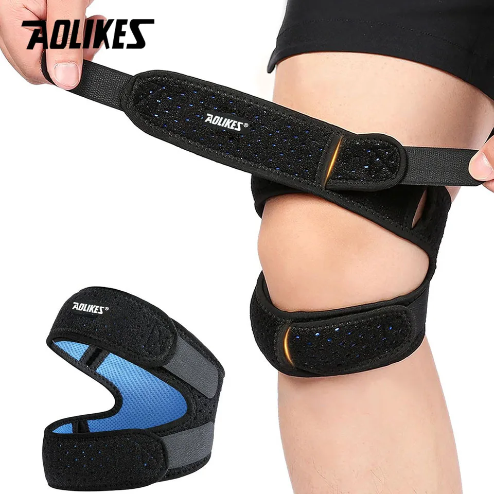 1PCS Dual Patella Knee Straps Knee Brace Patella Stabilizer for Knee Pain Relief Running Tennis Arthritis Tendonitis AOLIKES