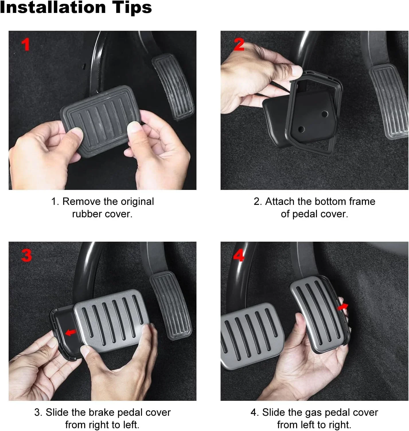 Upgrade Foot Pedal Pads Cover Non-slip Accelerator Brake Performance Mats Accessories For Tesla Model 3 Highland