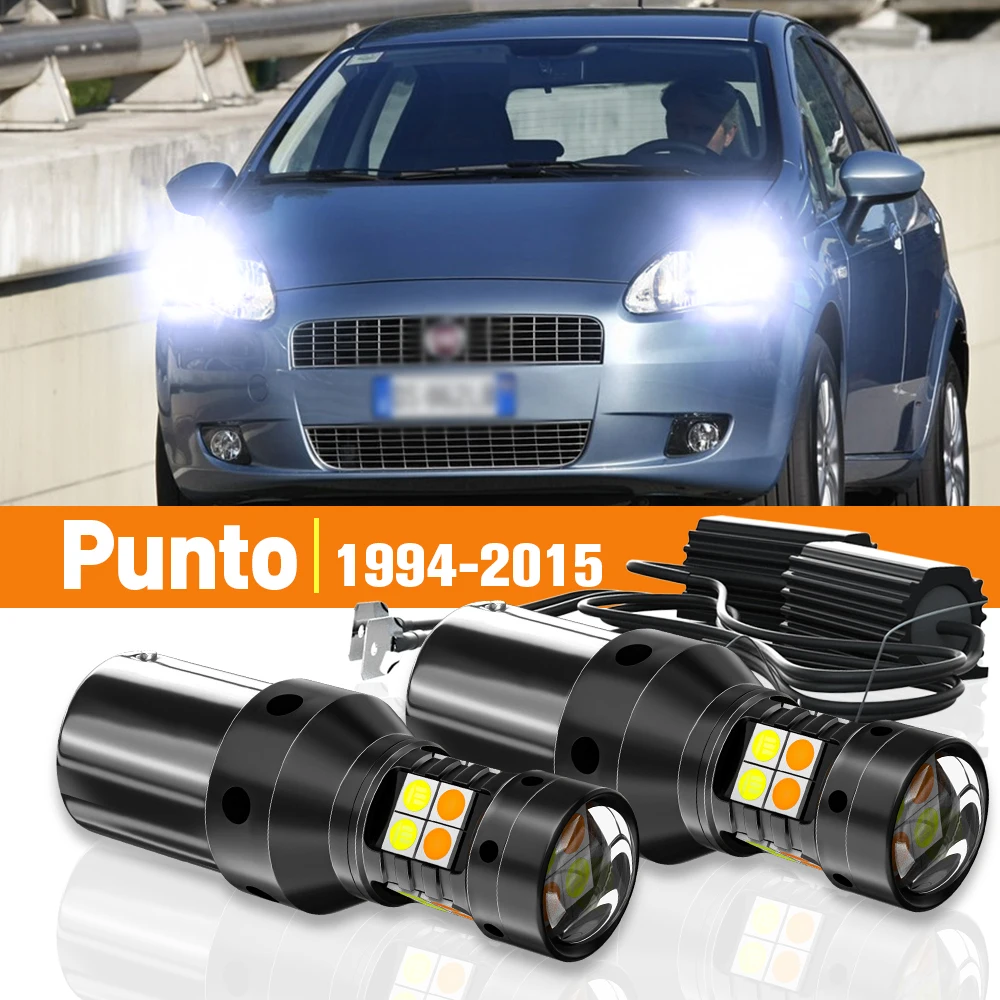

2x LED Dual Mode Turn Signal+Daytime Running Light DRL For Fiat Punto 1994-2015 2008 2009 2010 2011 2012 2013 Accessories Canbus