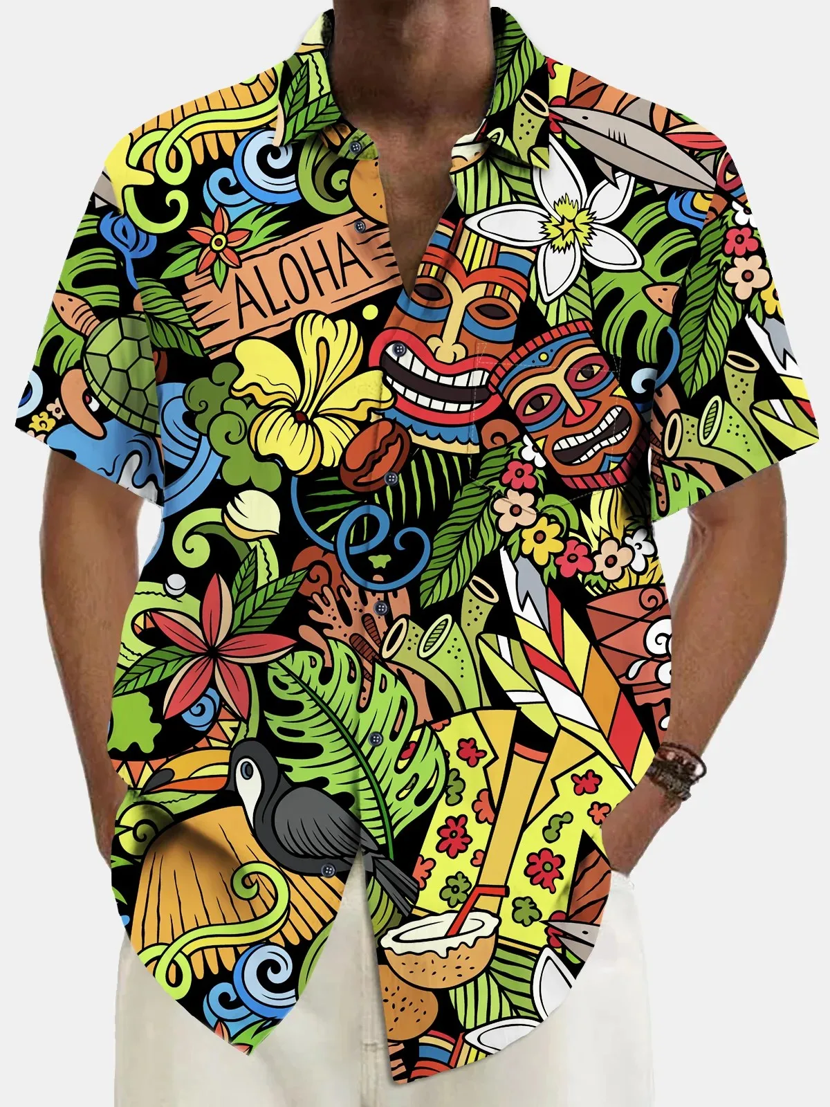 

Summer Men's Resort Hawaiian 3D Printed Shirt Button Up Short Sleeve Tee Tops Fashion Beach Shirt Vacation Daily Wear Shirts