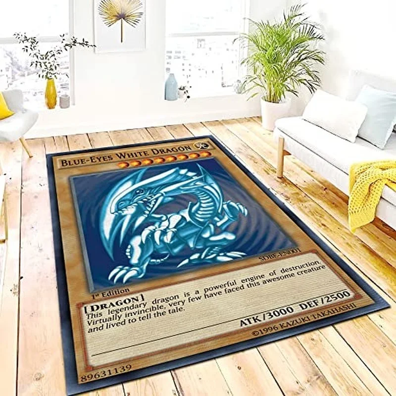 Blue Eyes White Dragon Carpet Anime Card Printing Carpet Boy Children's Room Living Room Bedroom Decorative Floor Mat floor mat decorative carpet plush carpet kids carpet