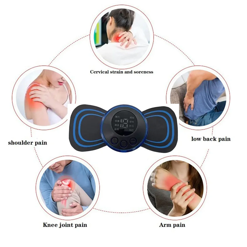 EMS Mini Massage Patch Portable Electric Neck Massager Shoulder and Neck Pulse Therapy Instrument Cervical Massage Patch