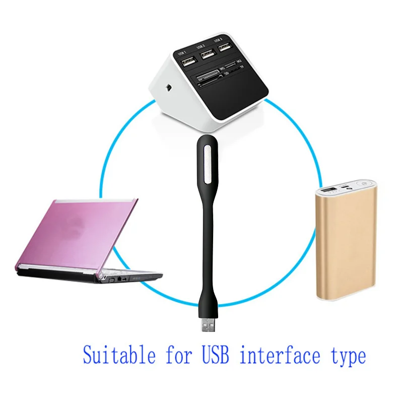 Flexible USB LED Book Light Mini Table Reading Lamp Portable Night Lights For Students Power Bank PC Laptop Computer Keyboard