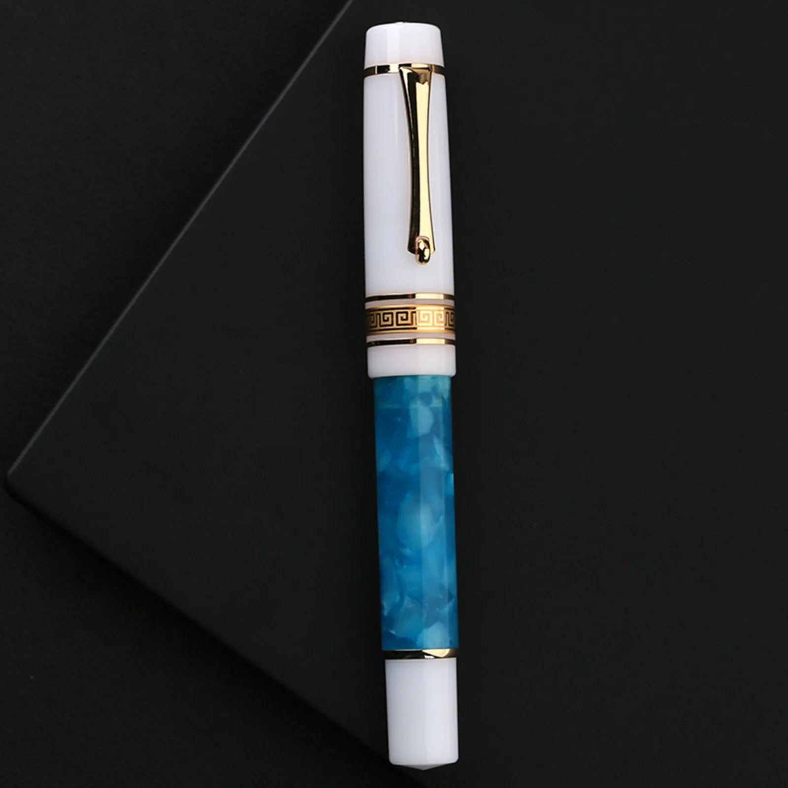 Elegant MAJOHN M400 Fountain Pen with Silver Nib and Ink Converter - Premium Resin Writing Instrument