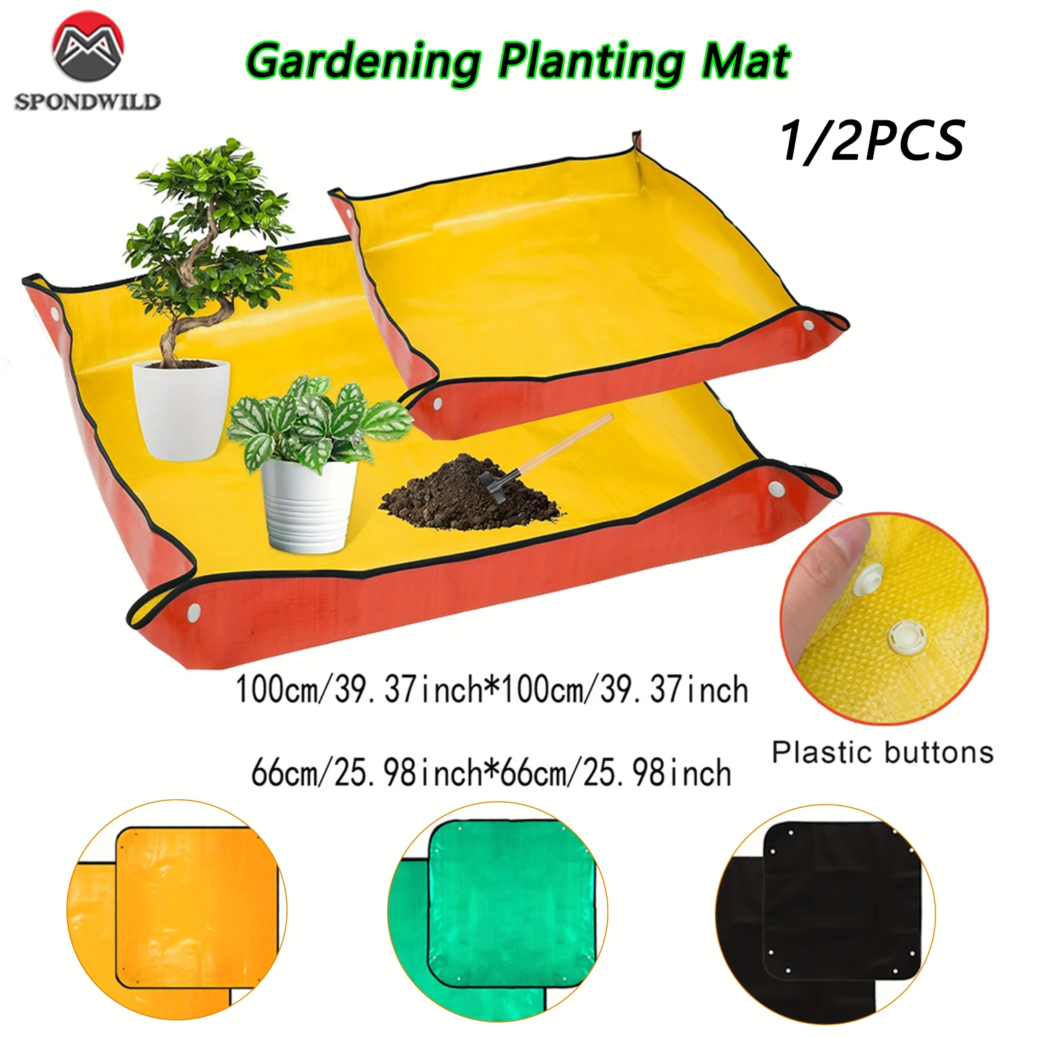 Foldable Waterproof Planting Mat Set - Reusable Gardening and Potting Pad