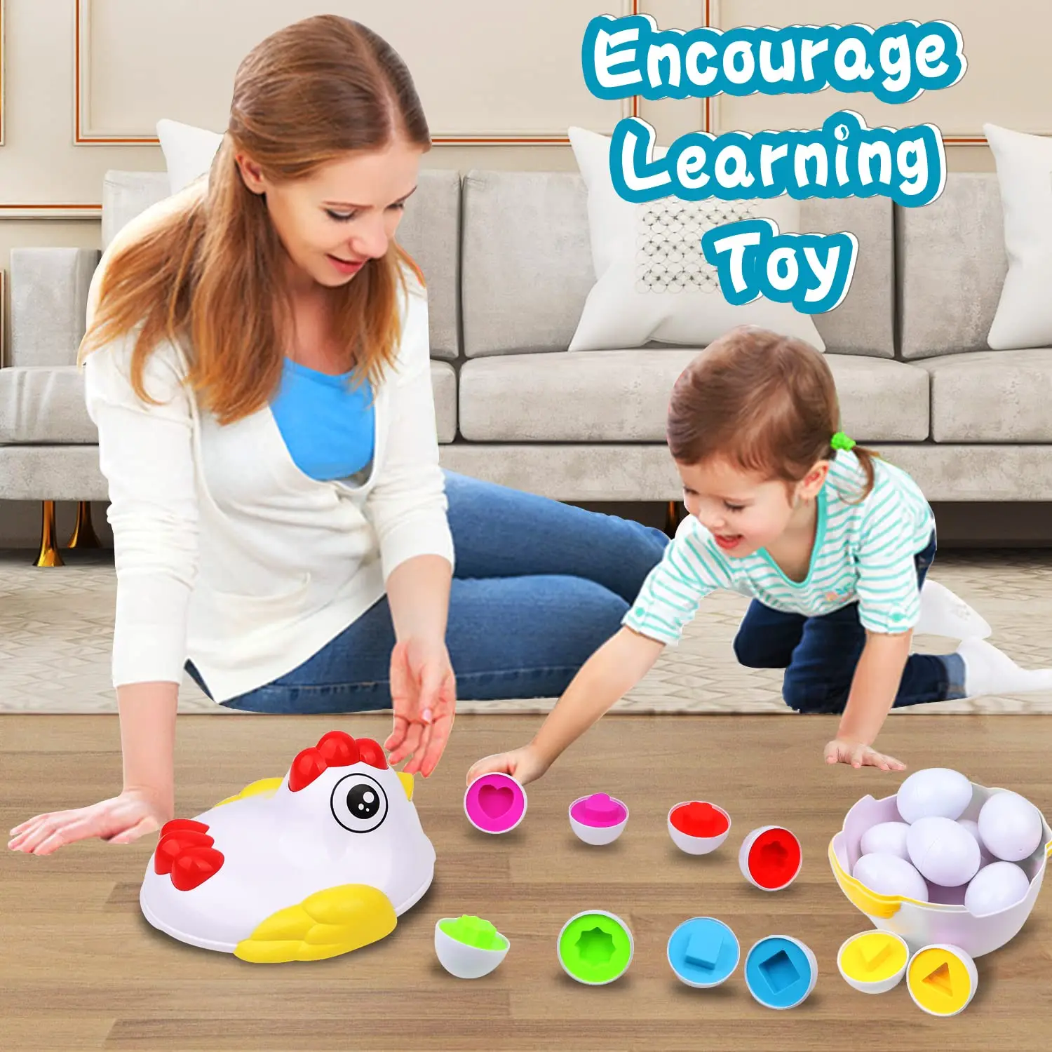 12 Matching Eggs Montessori Sensory Baby Toys Easter Eggs Chicken Colors Shapes Sorter Learning Educational Toy For  Kids Gifts