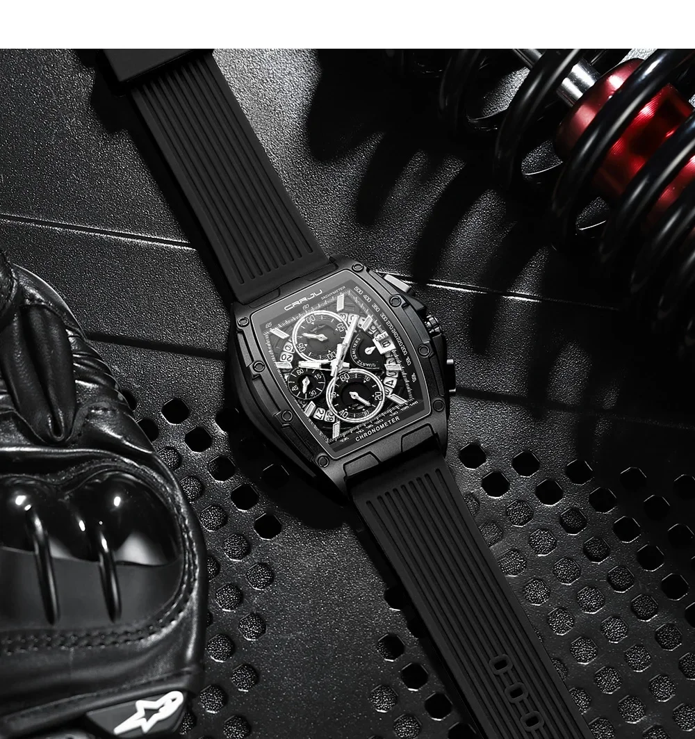 Top Brand Men's Watches Luxury Square Quartz Wristwatch Waterproof Luminous Chro