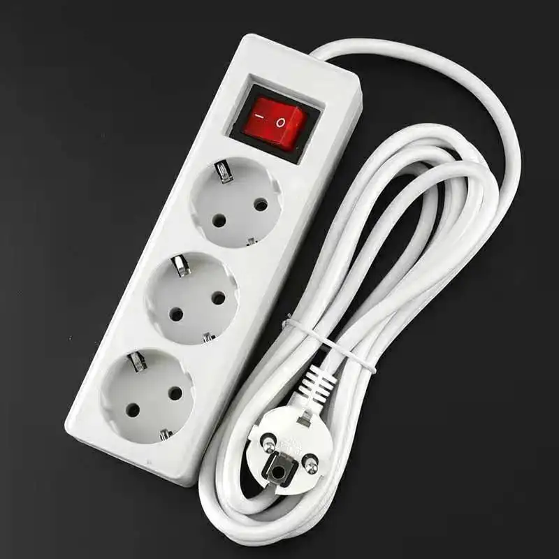 

Power Outlets 10A Fast Charger Extension Socket Plug 3 Outlets Socket Adapter EU Power Strip Extension Cord Socket Multiple