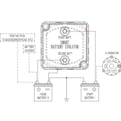Portable Power Voltage Sensitive Split Charge Relay Zero Voltage Drop Smart Battery Isolator RV Accessories