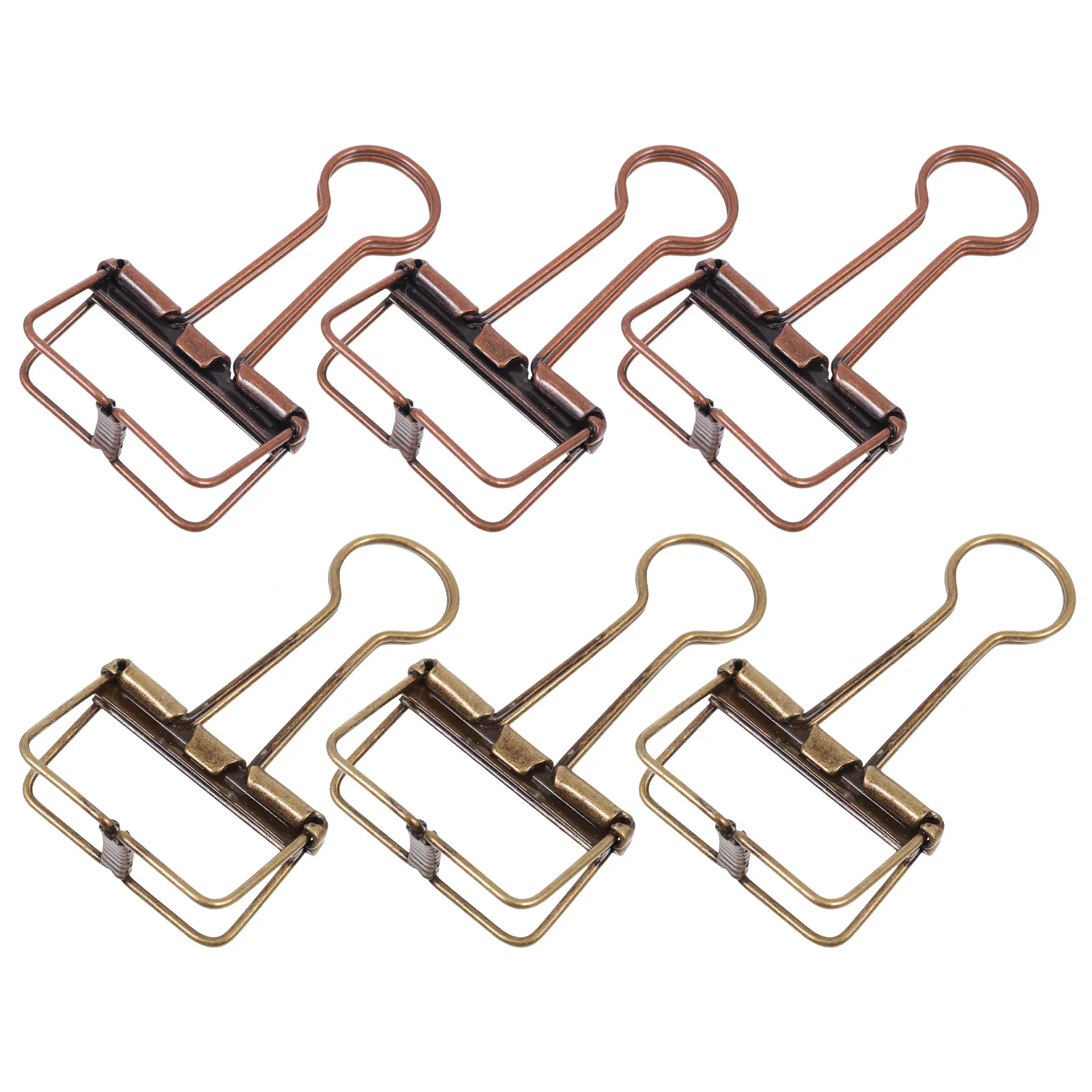 

6 Metal Wire Binder Clips Hollow Out Paper Binder Clip Invoice Bill Clamps Paper Organizer for Office School Accessories Files