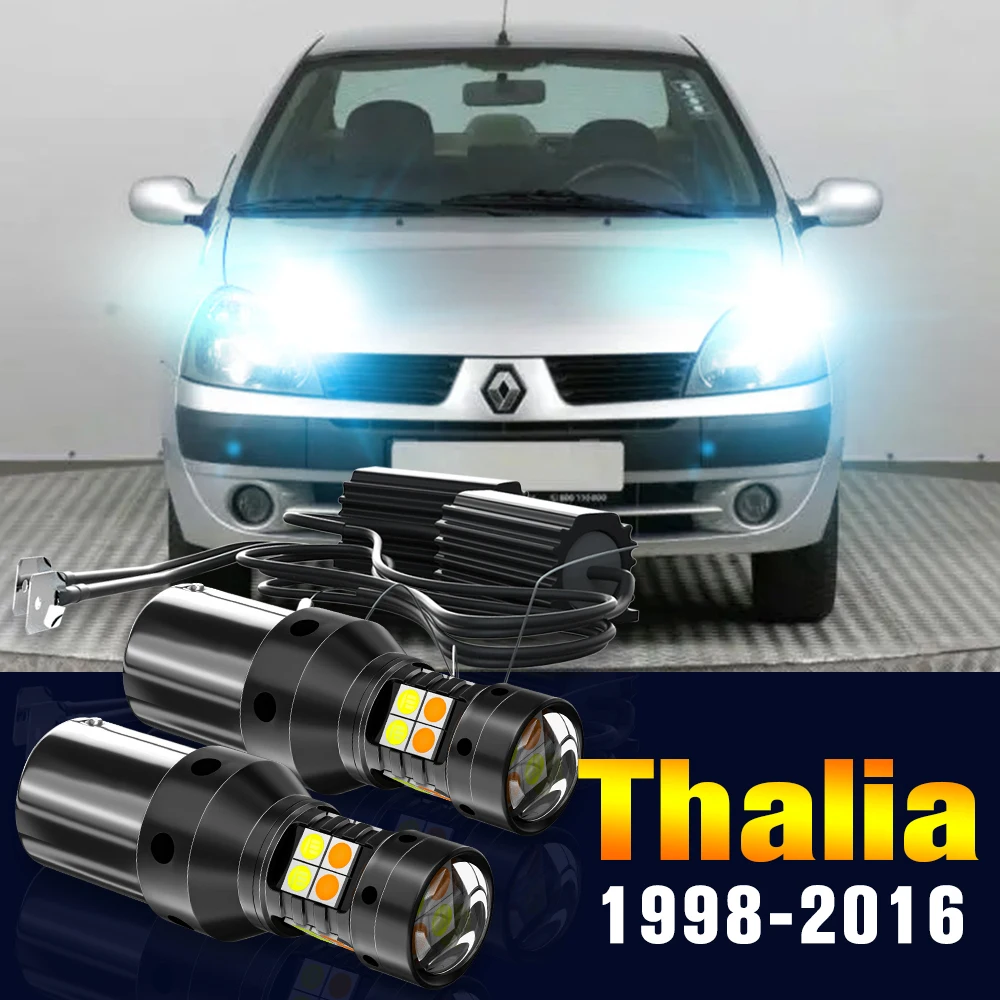 

2pcs LED Dual Mode Turn Signal+Daytime Running Light DRL Lamp For Renault Thalia 1998-2016 2009 2010 2011 2012 2013 Accessories