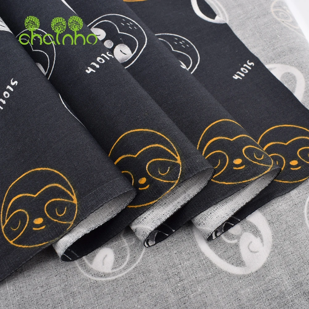 Chainho,Printed Twill Weave Cotton Fabric,Patchwork Cloth,DIY Sewing Quilting Material,Black & White Series,3 Specification,C137