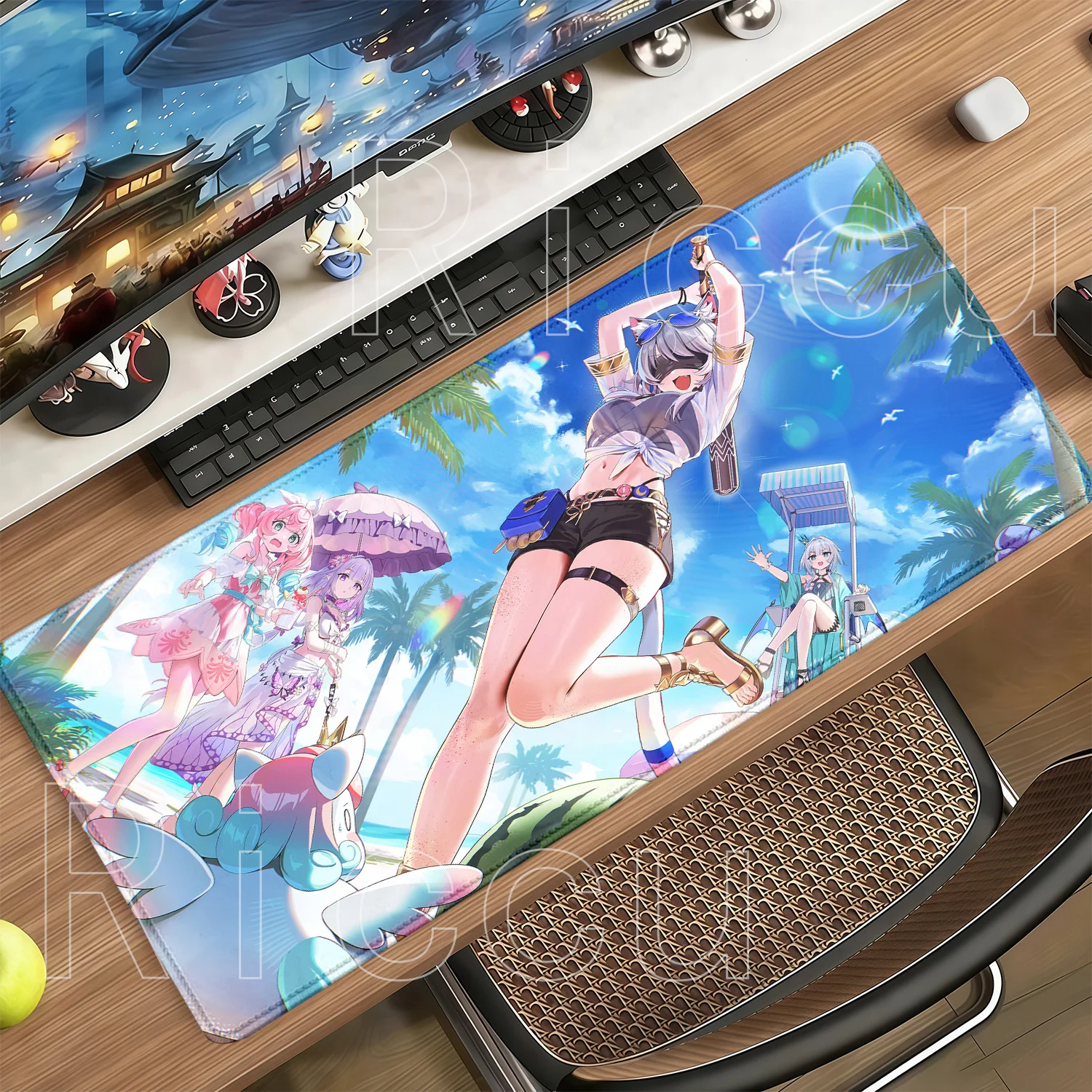 Anime Sexy Girl Large Gaming Mouse Pad with Nonslip Base - HD Printed Desk Mat