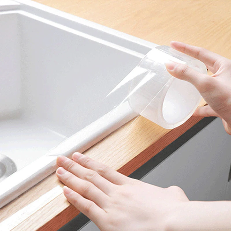 Kitchen Bathroom Shower Waterproof Mould Proof Tape Sink Bath Sealing Strip Tape Self Adhesive Waterproof Adhesive Nano Tape