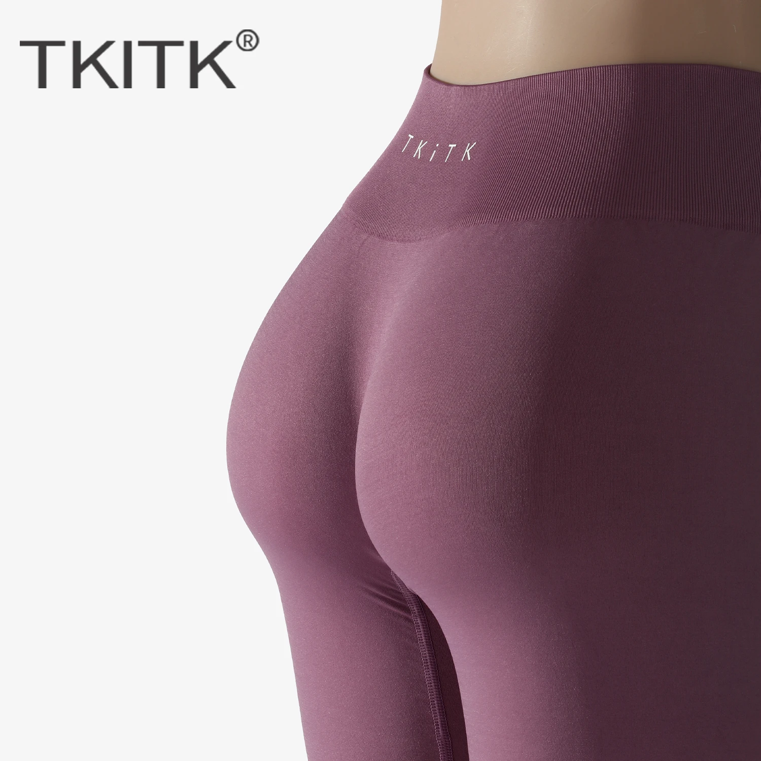 TKITK Spandex Solid Seamless Shorts Women Soft Workout Tights Fitness Outfits Yoga Pants Gym Wear 4