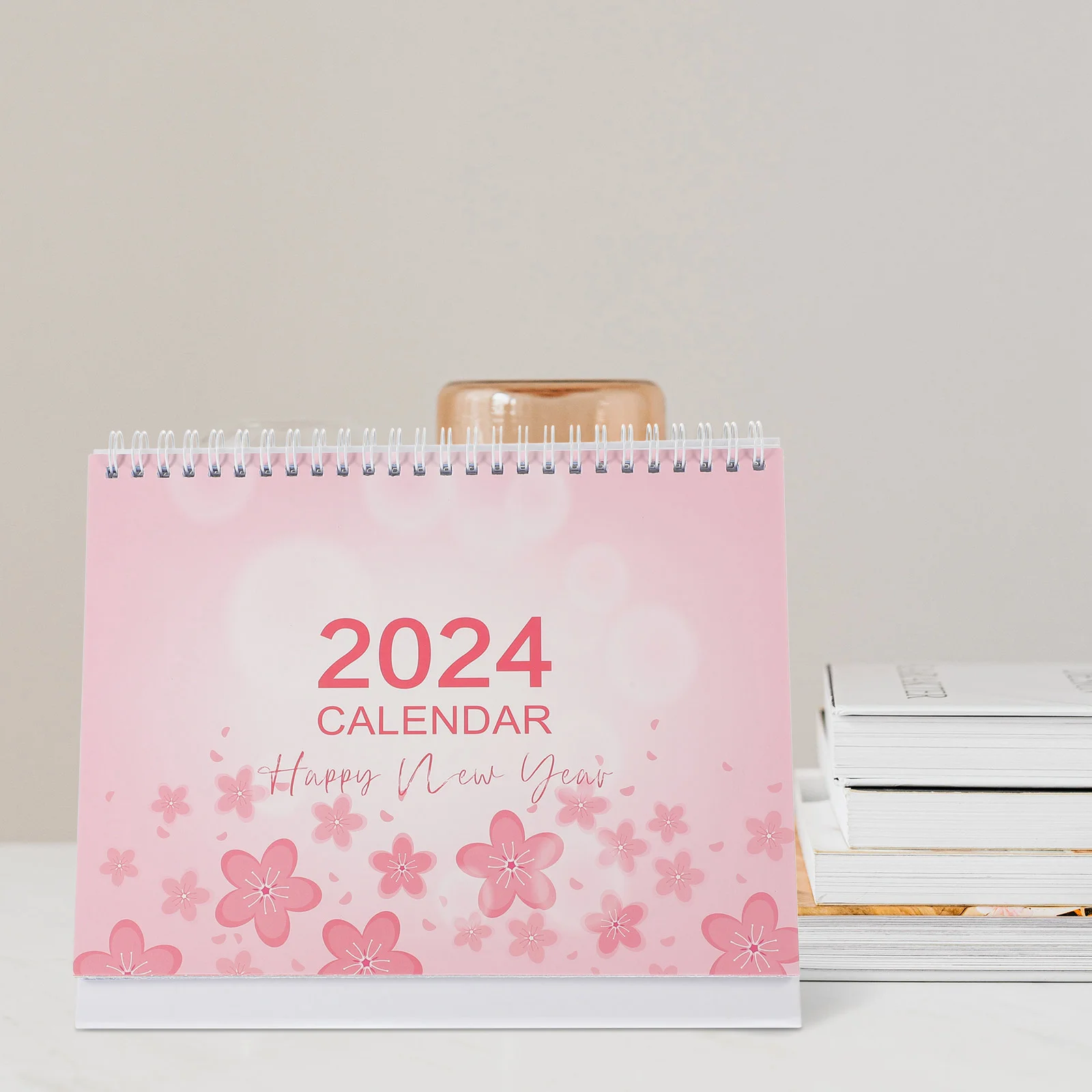 

Desk Standing Calendar Simple Pink Calendar Desktop Monthly Planner Table Office Tabletop Schedule Wall Daily Decorative