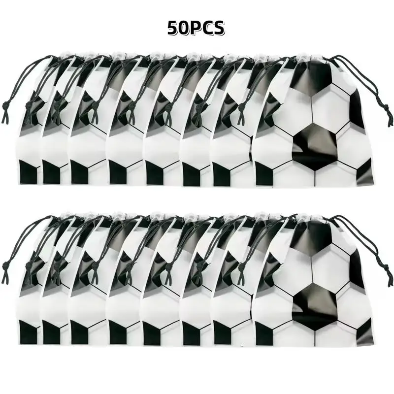 20/50 Stück Fußball-Party-Geschenktüten mit Kordelzug, Sportthema Geburtstags-Geschenktüten, Team-Feier Deko-Zubehör