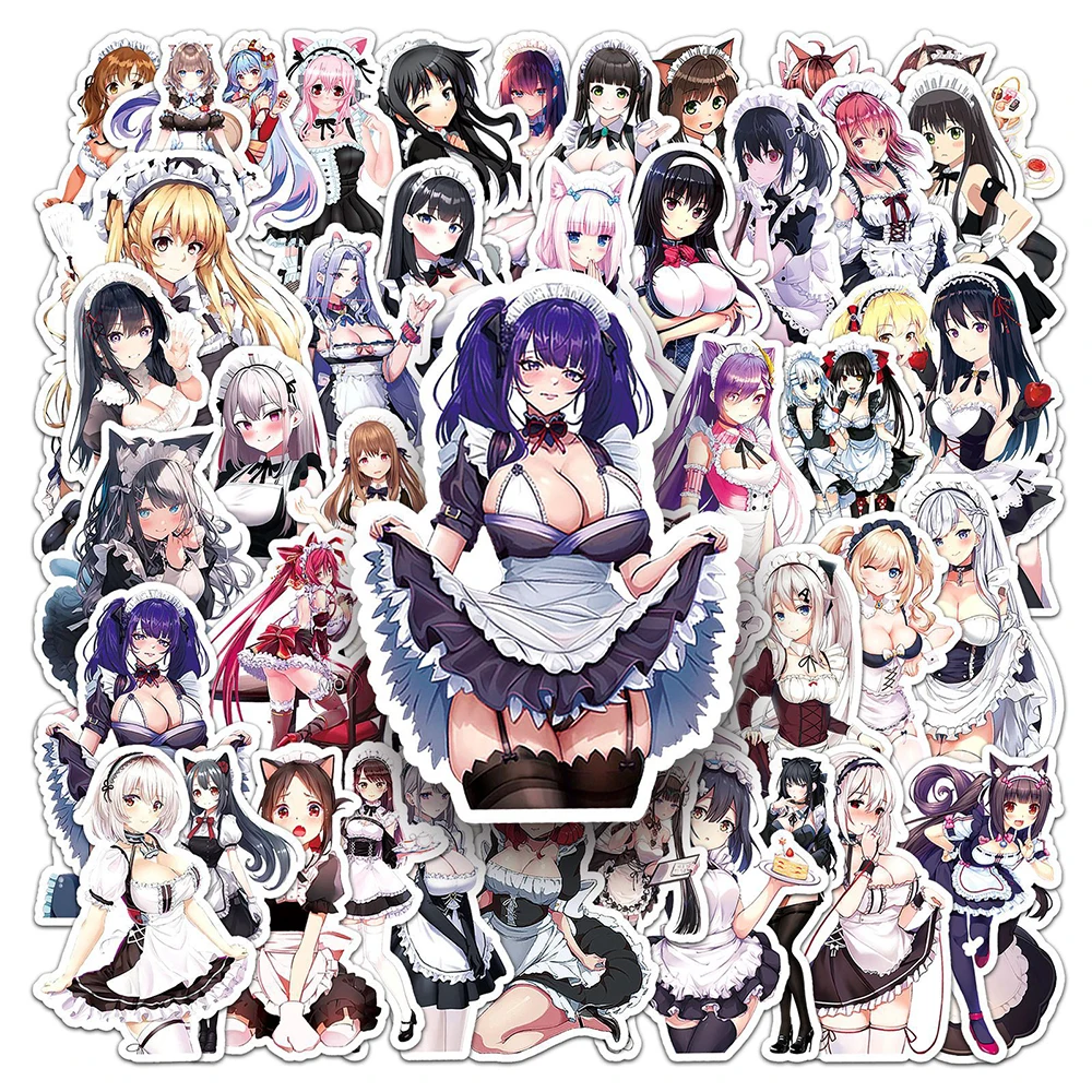 

10/30/50pcs Sexy Anime Maid Girl Stickers Hentai Waifu Decals Graffiti Motorcycle Car Skateboard Waterproof Sticker Party Gifts