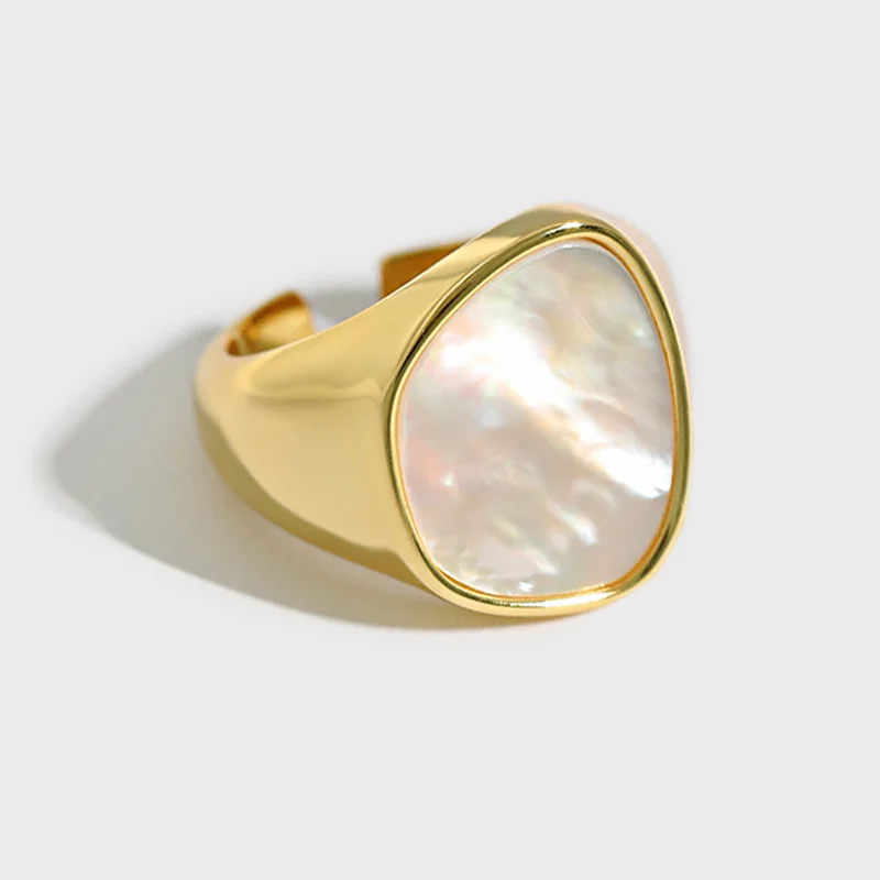 Fashion Ring Trendy Shell Geometry For Women Simple Vintage Silver Elegant Wedding Party Jewelry Accessories Gift