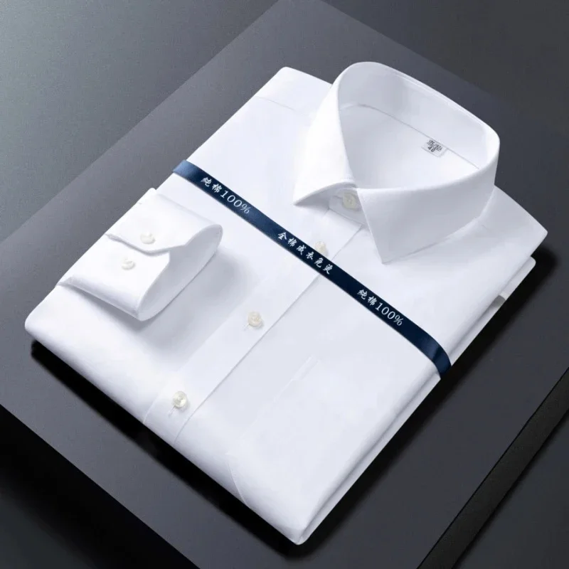 Men’s Slim Fit Silver Dress Shirt | Plain Cuff | 60% Cotton 40% Polyester
