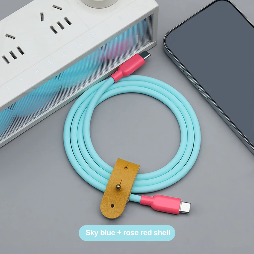 240W 액상 실리콘 USB C to Type C 고속 충전 케이블 타입 C 데이터 케이블 (아이폰 17, 16, 15 Pro Max, 맥북, 아이패드, 삼성 S26 호환)
