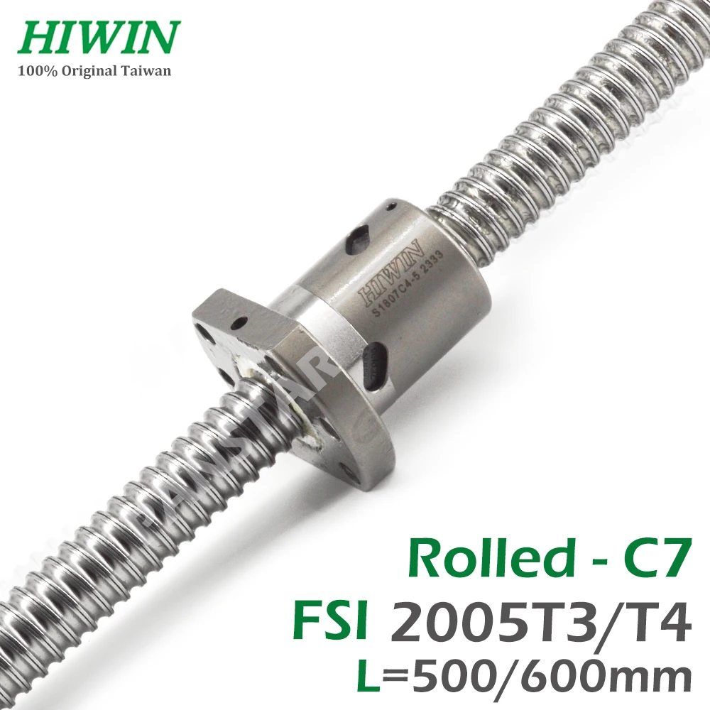 

HIWIN Taiwan FSI 2005 Ballscrew C7 Rolled 500 600mm Thread Shaft Nut R20 Lead 5mm CNC Parts High Precision TBI Spindle SFU2005