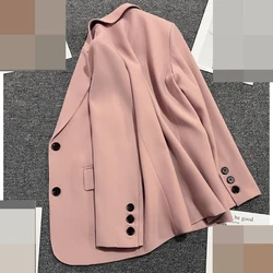Pink casual small suit jacket women's design niche loose top spring and autumn student suit women blazer feminino
