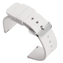 Universal Silicone Rubber Watch Band - Soft, Light, and Versatile Strap - 22mm (White - S)