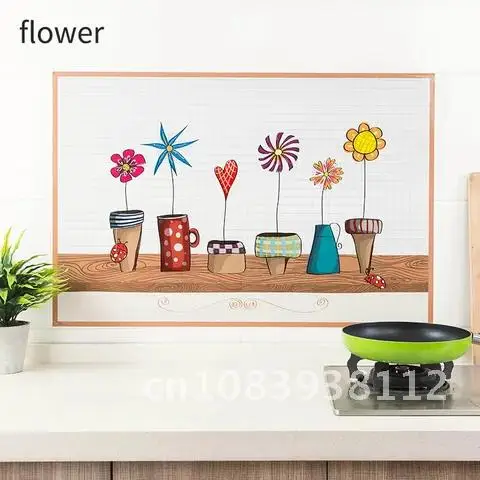 

1Pcs Wall Stickers Waterproof Kitchen Decor Heat-resistant Wall Art Decal Self Adhesive Oil Proof Oven Dining Hall Wallpapers