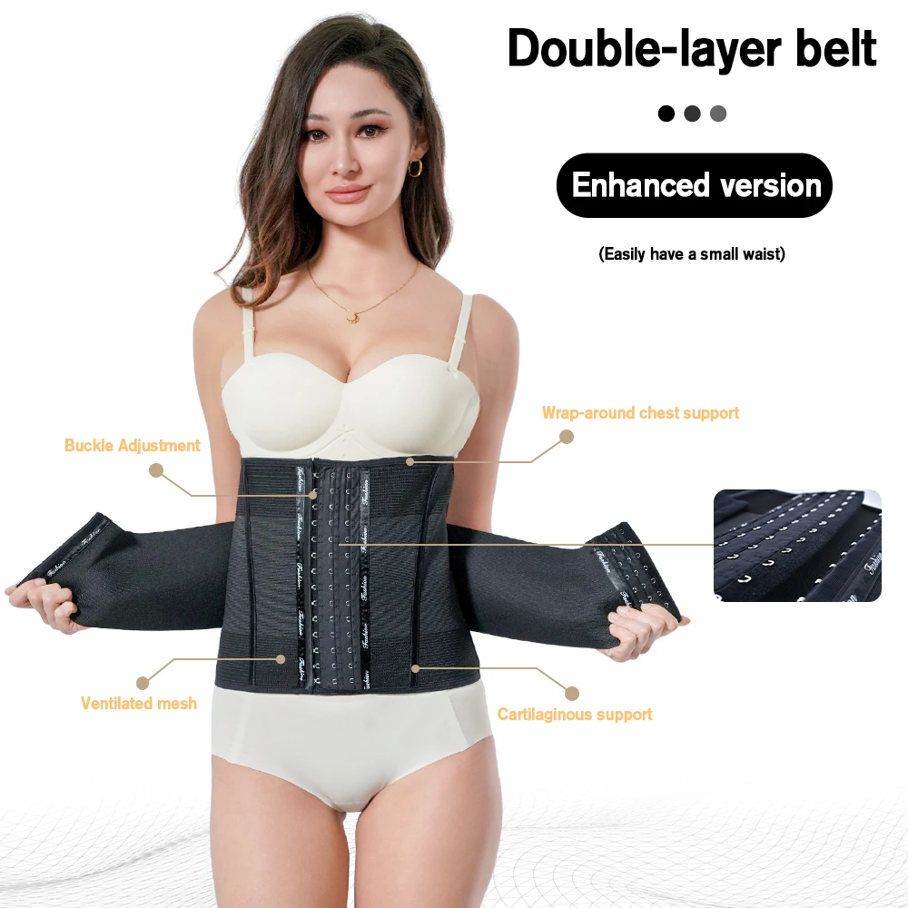 Womens Shapewear Black Beige Stainless Steel Boned Body Shaper Lady Waist Trainer Cincher Breathable Corset S-3XL Woman Lingerie