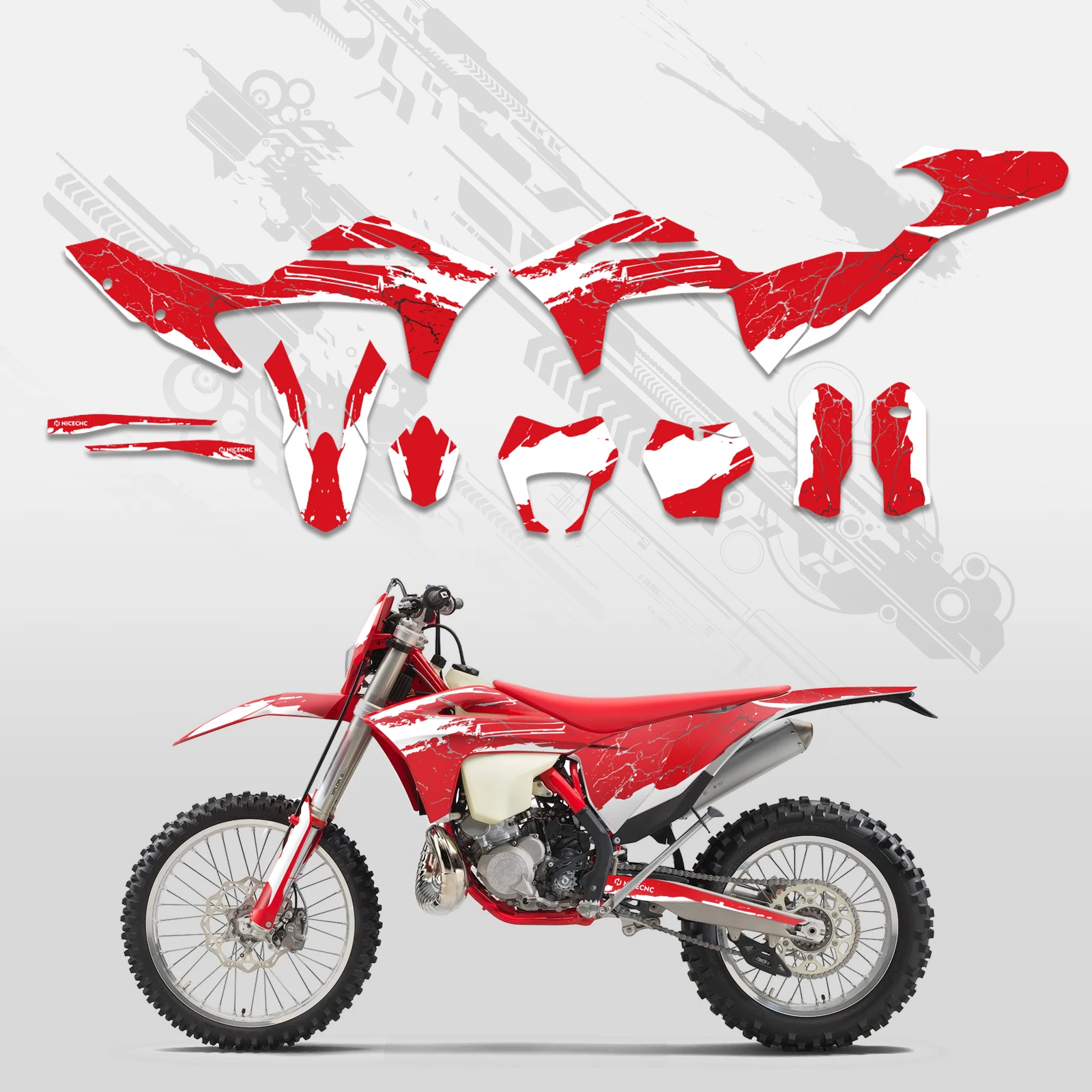 Für GasGas EC 300 EC 250 EC 125 EC 250F ECF 350 EC-F 450 2021 2022 2023 Motorrad-Grafiken Hintergrund-Aufkleber Sticker Individualisierbar – Detail 5