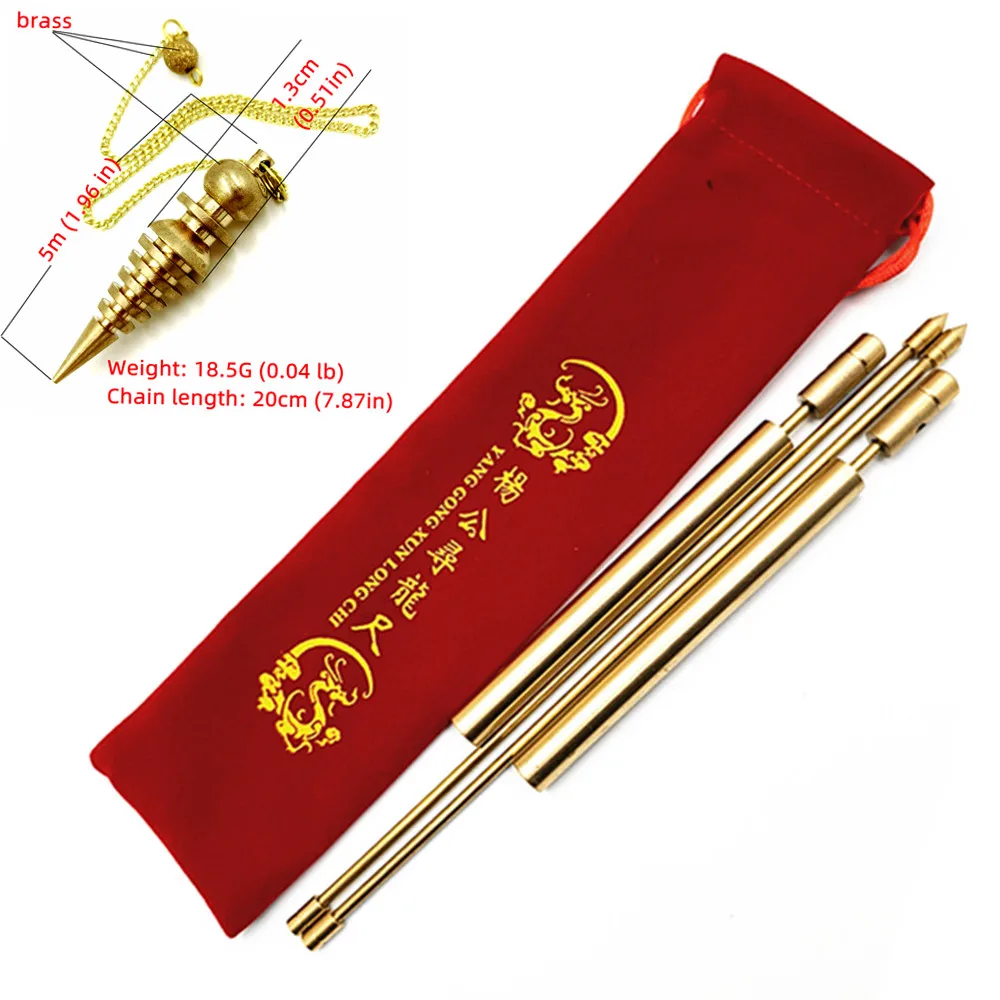 2PCS Copper Dowsing Rod, Divining Rods Upgraded Flexible Rotation Tool, Solid Copper and Brass Dowsing Rods with Gift