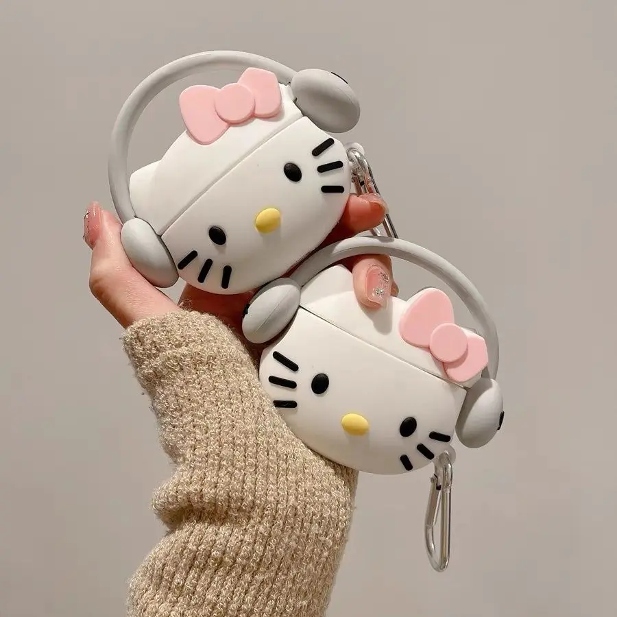 

Защитный чехол Hello Kitty Sanrio Airpods, милый беспроводной Bluetooth наушник Apple 1 2 3 Pro, детские игрушки для девочек, подарки