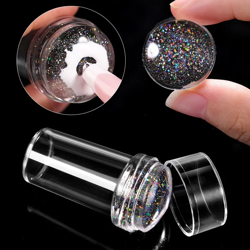 Nail Art Stamper 1Set Mini Transparent Jelly Nail Art Stamper with Scraper 2pcs Jelly Silicone Set DIY Polish Design Print Stamp Stamping Tools nail art stamper