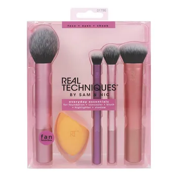 Real Techniques Set di pennelli per trucco professionale Fondotinta Correttori Ombretti Fard in polvere Pennelli per sfumare Strumenti di bellezza