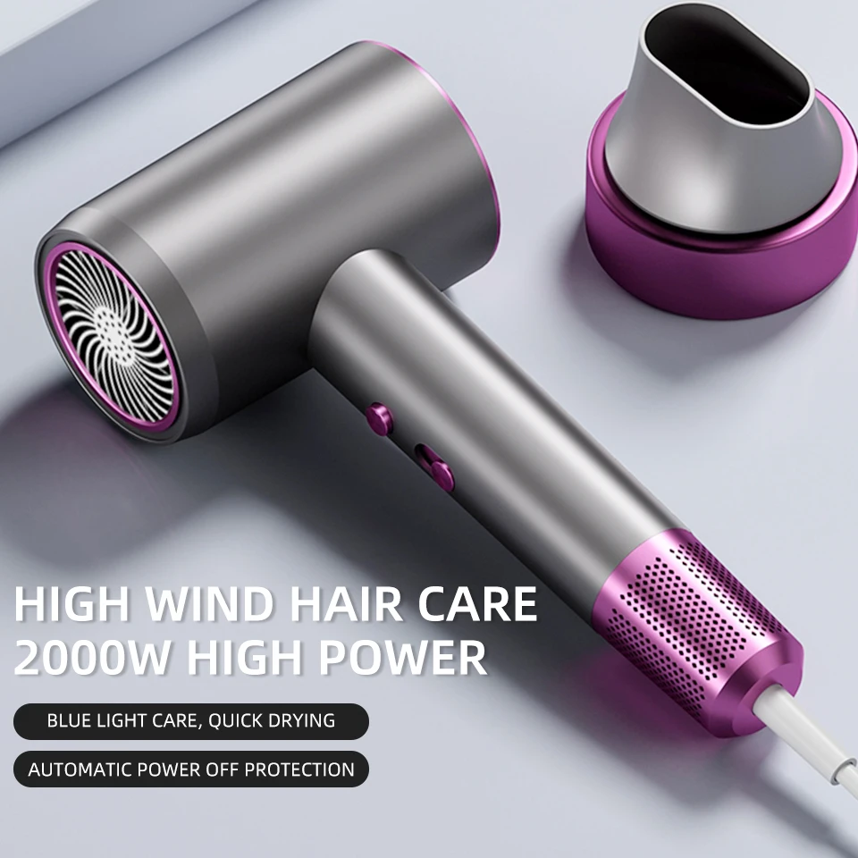 

Hair Dryer Professional Negative Ion 2000w High-Power Household Salon Dryer Fast Blowing Cold and Hot Air Quick Drying Hairdryer