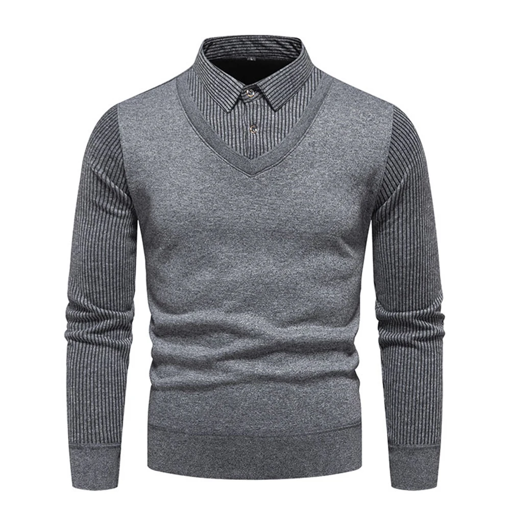 

Mens Fall Winter Slim Fit Casual Knitted Long Sleeves Shirt Pullovers Breathable Sweater Soft Top Shirt Bottoming Men Sweater