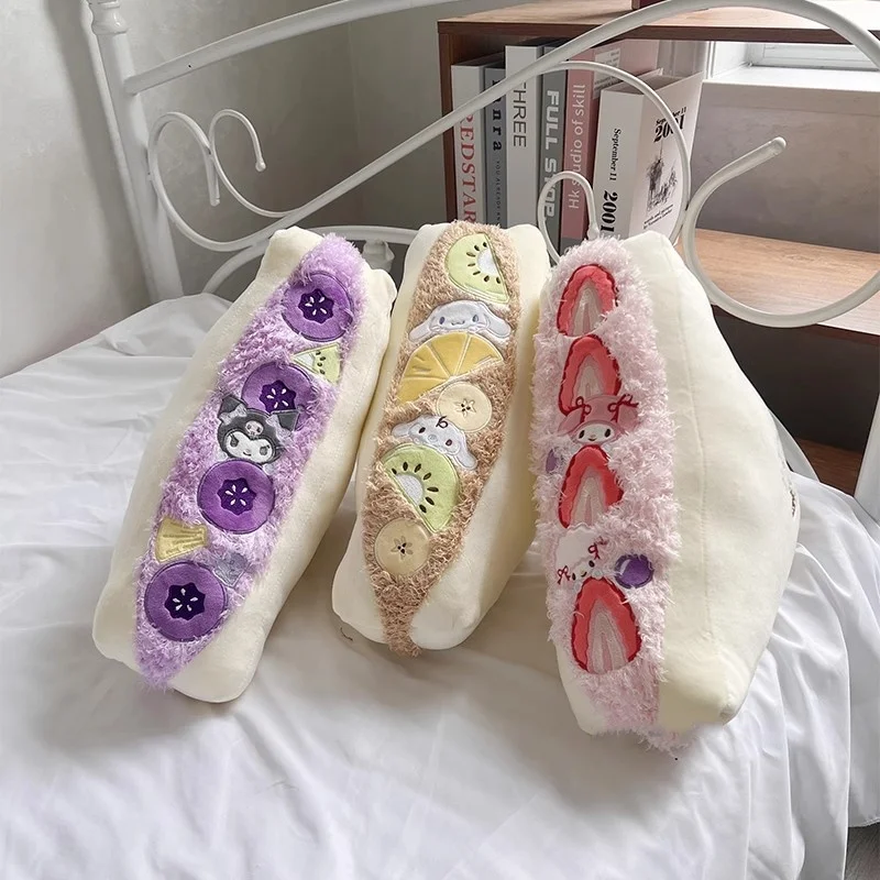 

Sanrio Sandwich Shape Pillow Kawaii Kuromi My Melody Cinnamoroll Fruits Cartoon Plush Bolster Toys Home Decor Birthday Gift