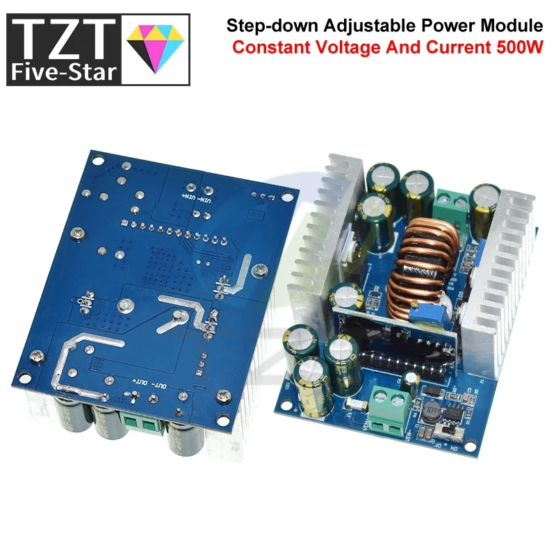TZT 500W 18A Einstellbares Netzteilmodul DC-DC Step-Down-Buck-Konverter LED-Treiber 12-95V zu 2-90V Spannungsregler 12V
