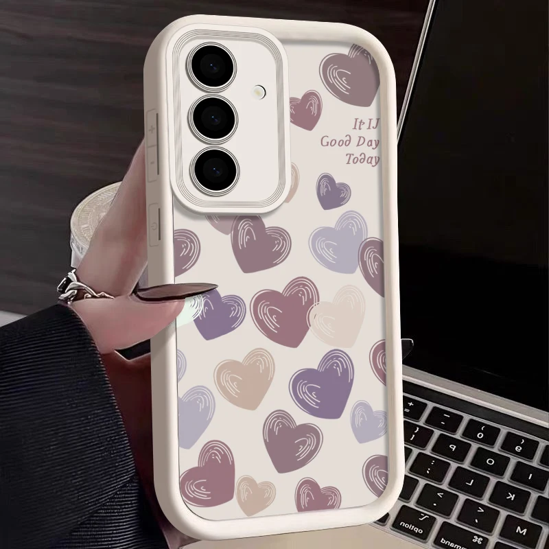 Candy Color Love Hearts Phone Case - Stylish and Protective Cover