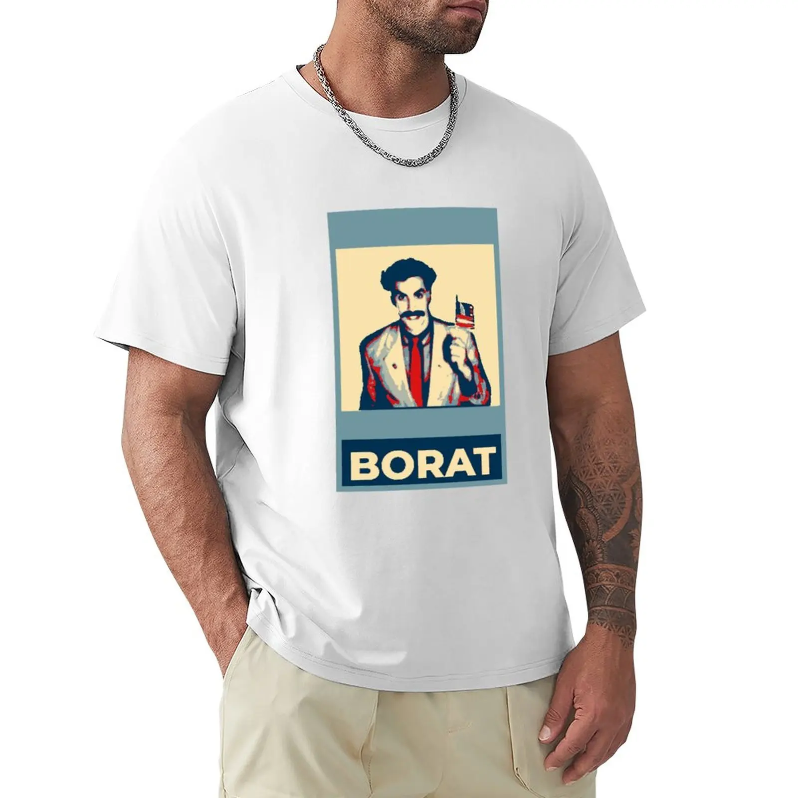 Borat For President T-Shirt Vintage Anime Taglie Forti Magliette Vintage Da Uomo