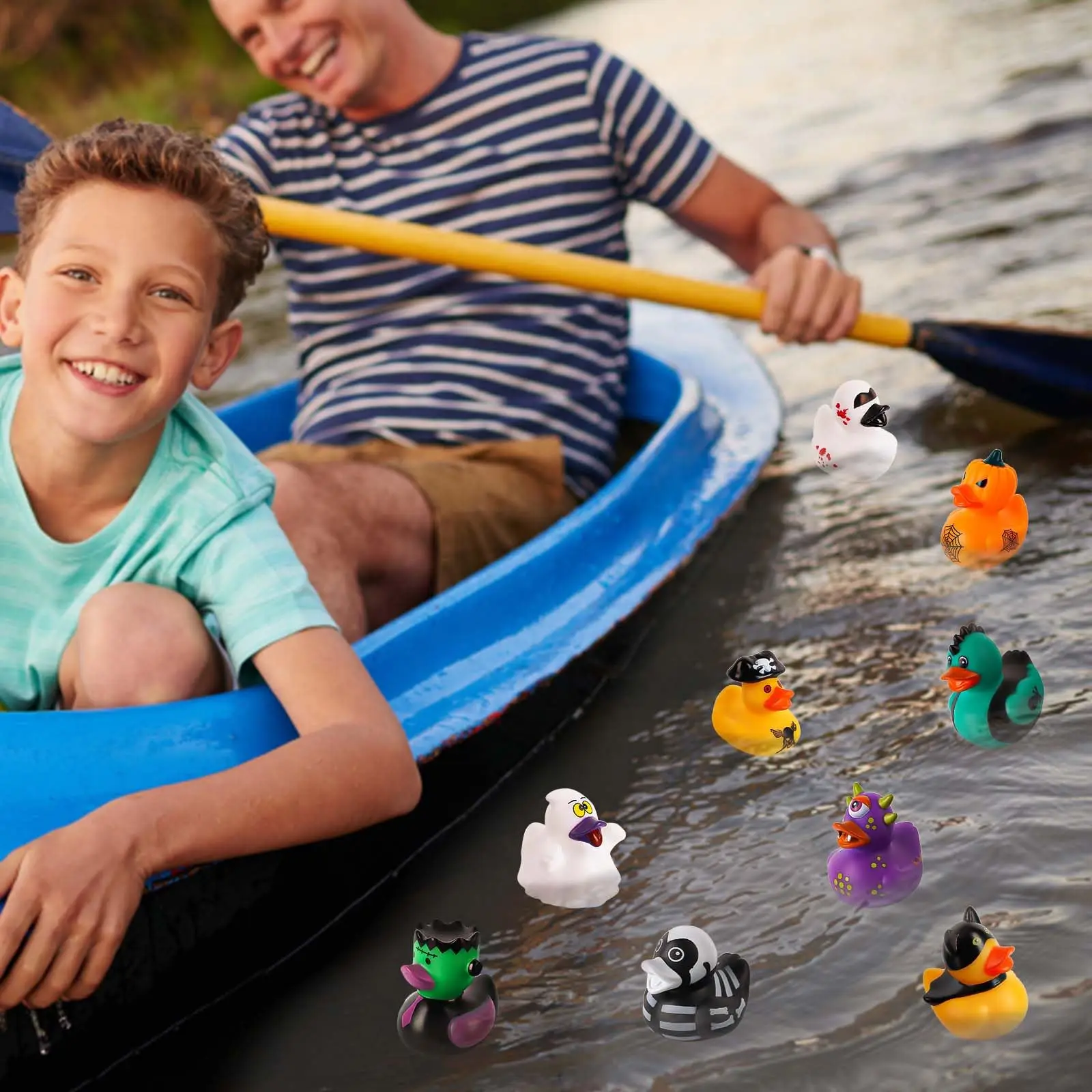 2/6/12 PC Halloween Rubber Ducks Halloween Ducks for Jeeps with Various Halloween Characters Novelty Rubber Duck Toys 4