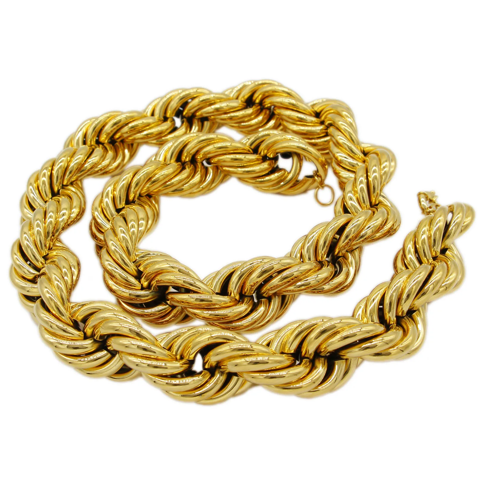 Adixyn Fashion Exaggeration Wide Twisted Singapore Chain for lovers Gold Color/Copper Thin Necklace Jewelry Wedding Party G09141