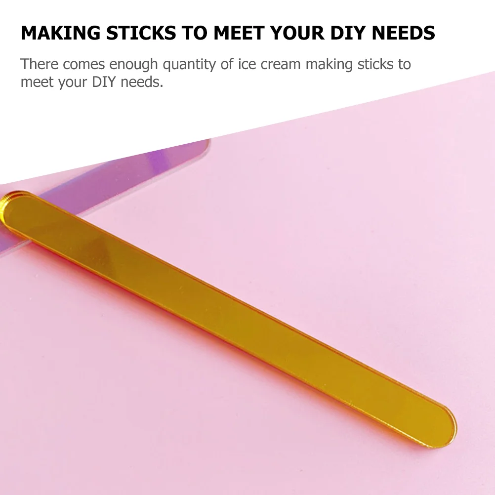 Ice Cream Stick Tools 50 Pcs Ice Cream Stick Tools For Kids DIY Popsicle Sticks Dessert Accessory Making Materials Acrylic Craft Child