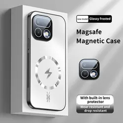 Custodia Magnetica Premium con Protezione per Obiettivo Fotografico e Compatibilità con Ricarica Wireless - Cover Posteriore Antiurto Opaca