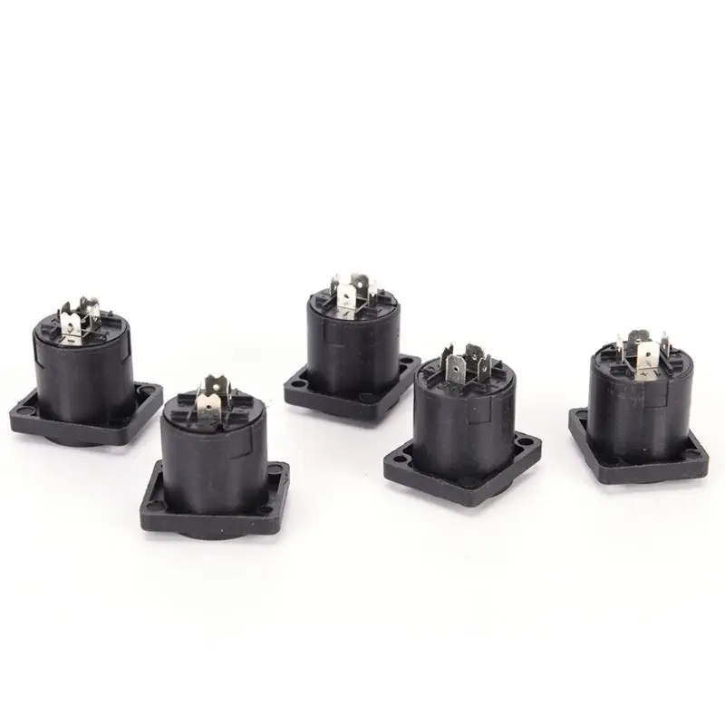 4 Pin Female Panel Cable Connector for for Head Ohm Small Square Seat Connector PCB Moun P9JD